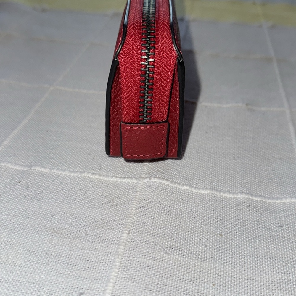 Coach Red Leather Zipper Pouch - Picture 5 of 7